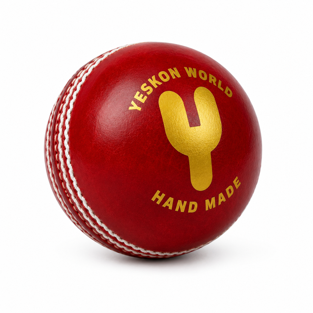 Red Cricket Ball (Champ) - YesKon World Cricket Leather Ball (Standard, Pack of 1, Red)