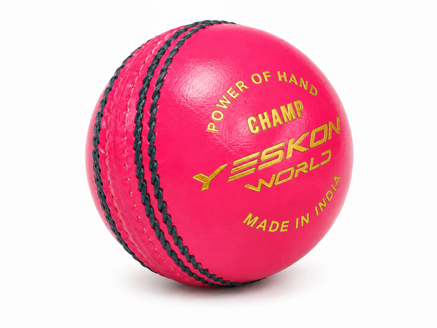 Pink Cricket Ball (Champ) - YesKon World Cricket Leather Ball (Standard, Pack of 1, Pink)