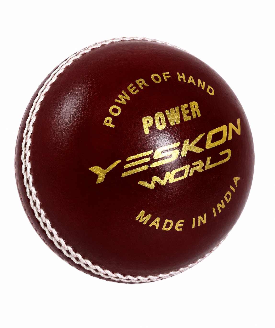 Red Cricket Ball (Power) - YesKon World Cricket Leather Ball (Standard, Pack of 1, Red)