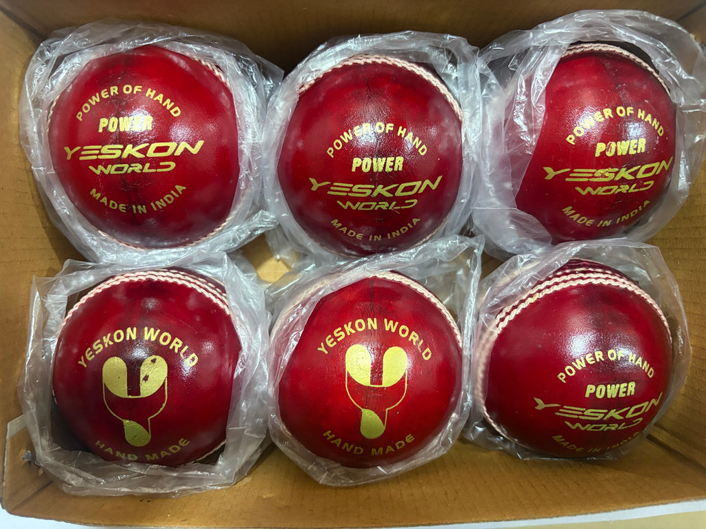 Red Cricket Ball (Pace) - YesKon World Cricket Leather Ball (Standard, Pack of 1, Red)
