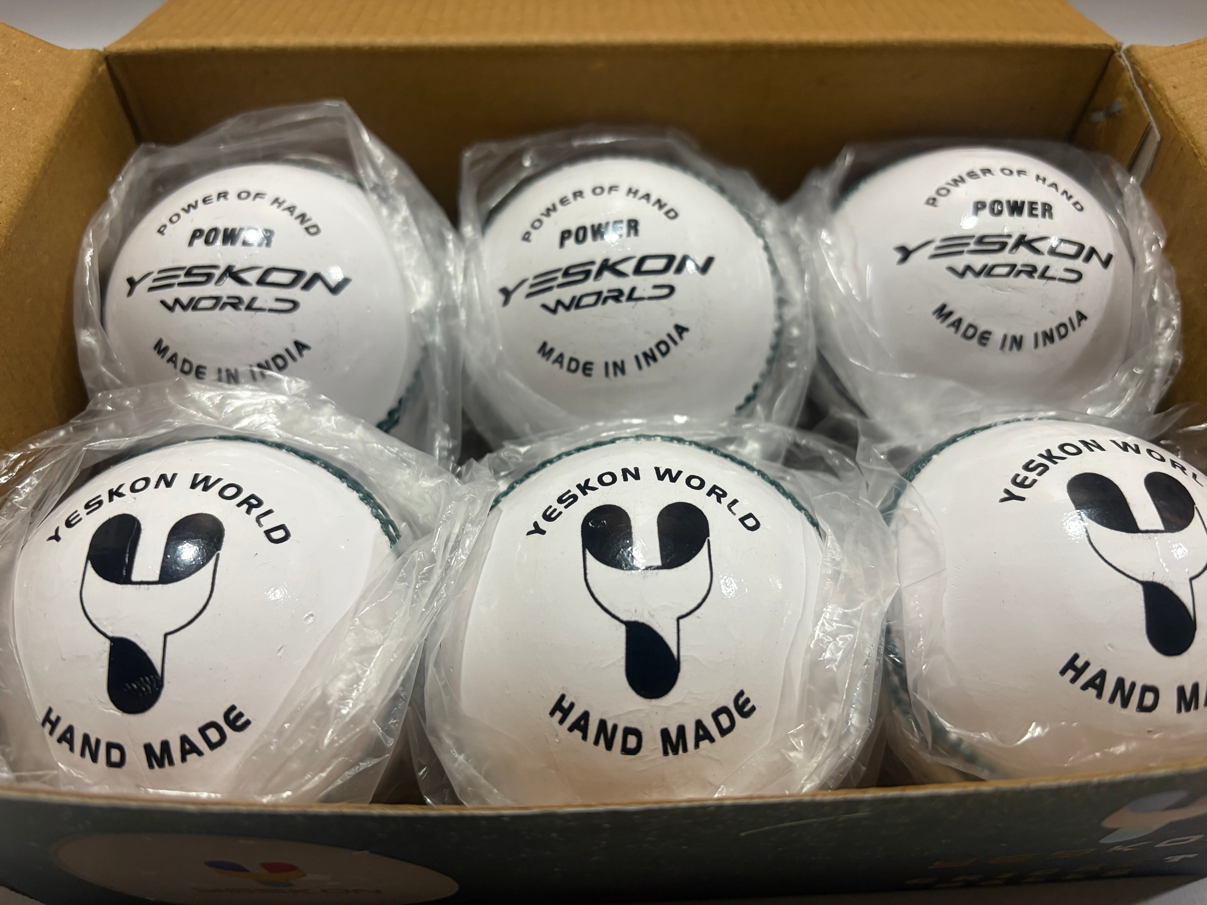 White Cricket Ball (Power) - YesKon World Cricket Leather Ball (Standard, Pack of 1, White)