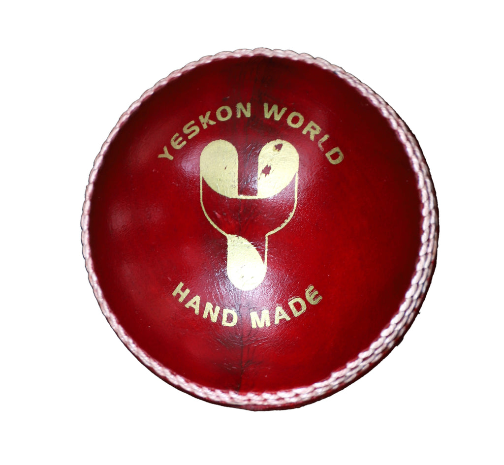 Red Cricket Ball (Power) - YesKon World Cricket Leather Ball (Standard, Pack of 1, Red)