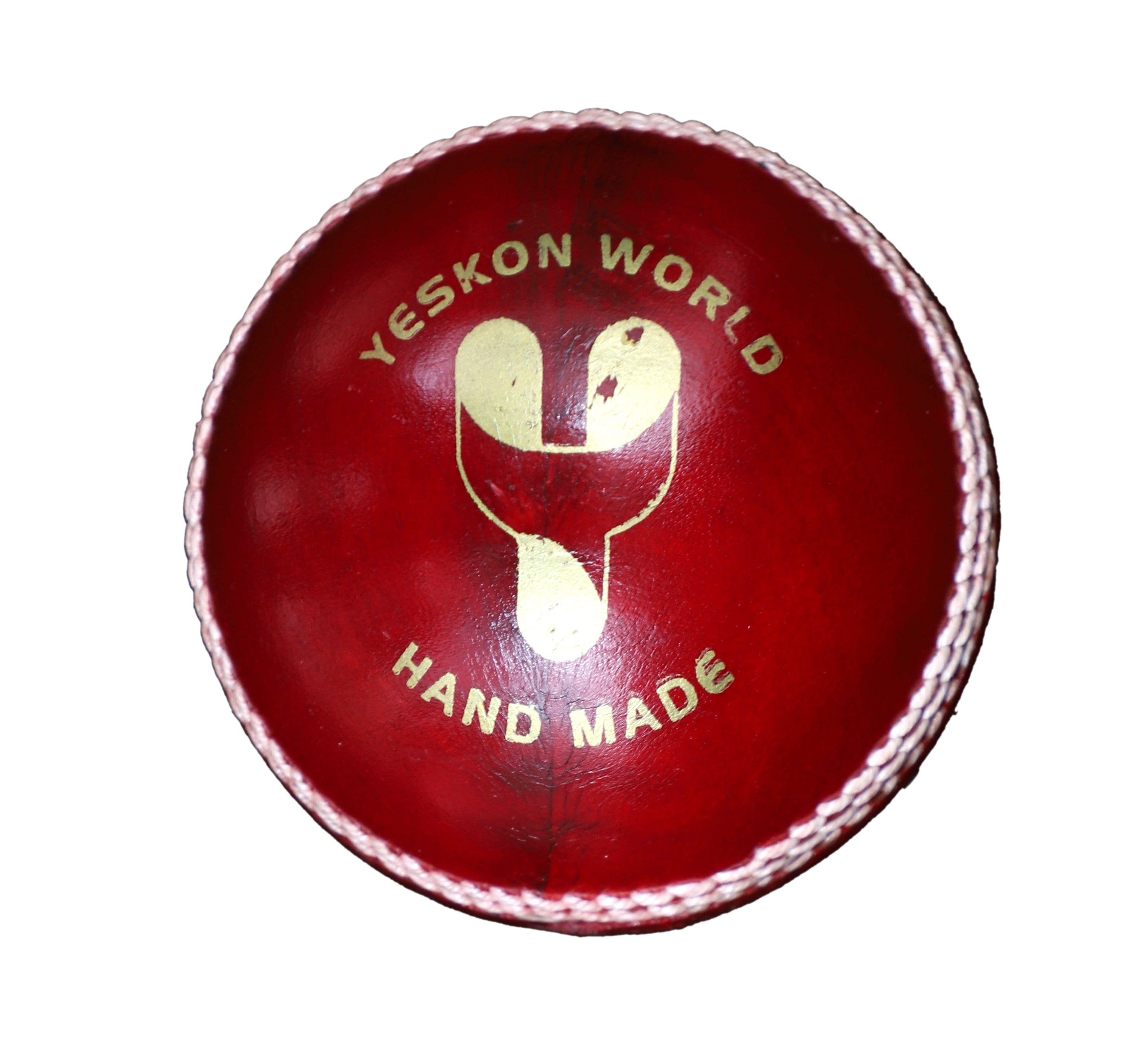 Red Cricket Ball (Power) - YesKon World Cricket Leather Ball (Standard, Pack of 1, Red)