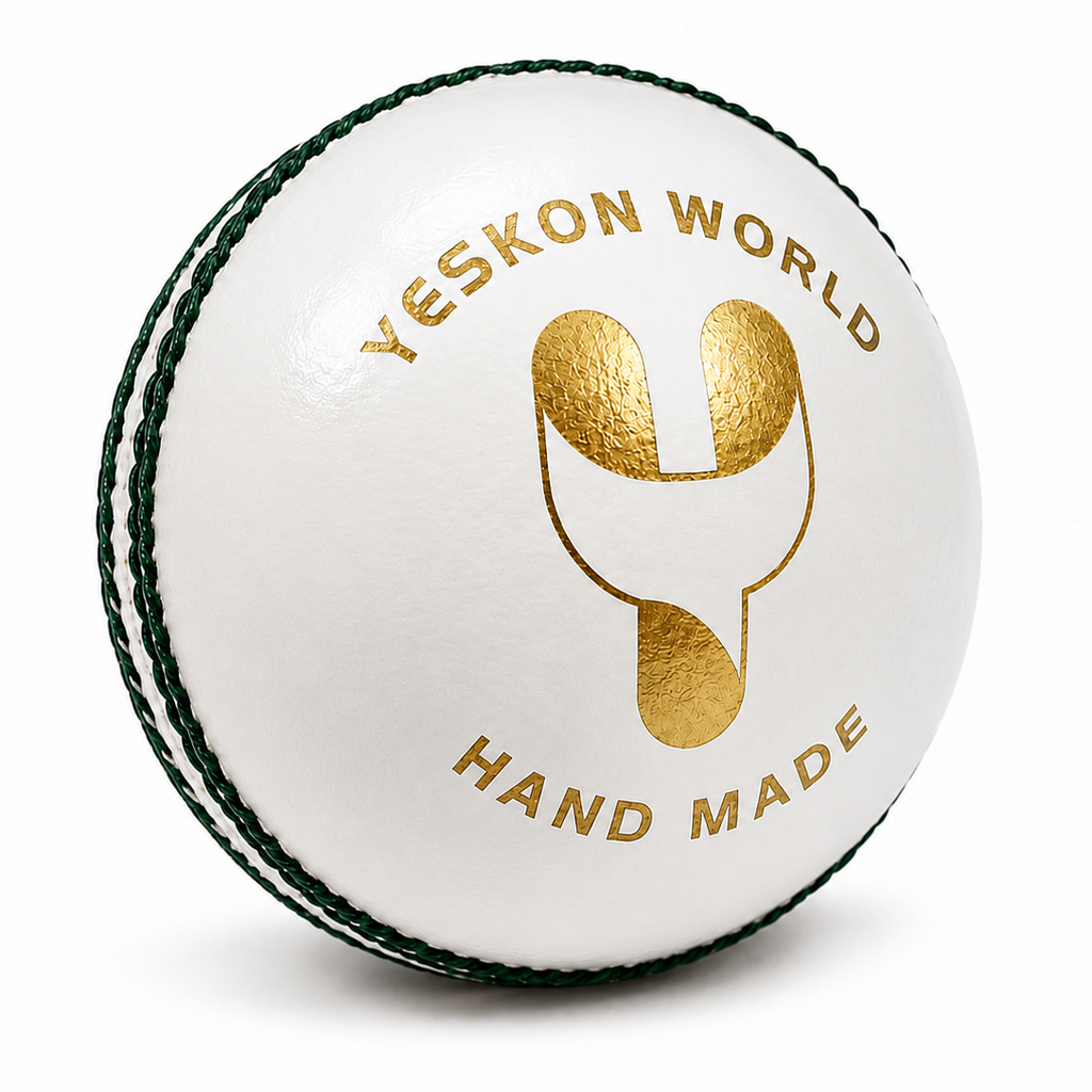 White Cricket Ball (Pace) - YesKon World Cricket Leather Ball (Standard, Pack of 1, White)