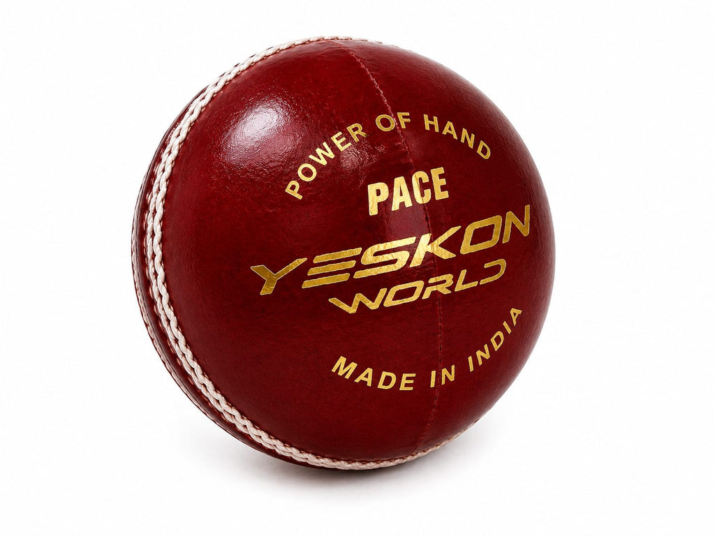 Red Cricket Ball (Pace) - YesKon World Cricket Leather Ball (Standard, Pack of 1, Red)