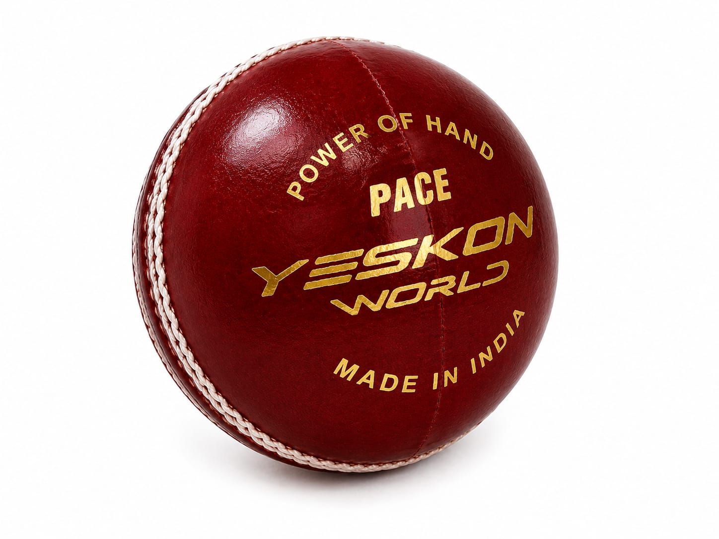 Red Cricket Ball (Pace) - YesKon World Cricket Leather Ball (Standard, Pack of 1, Red)