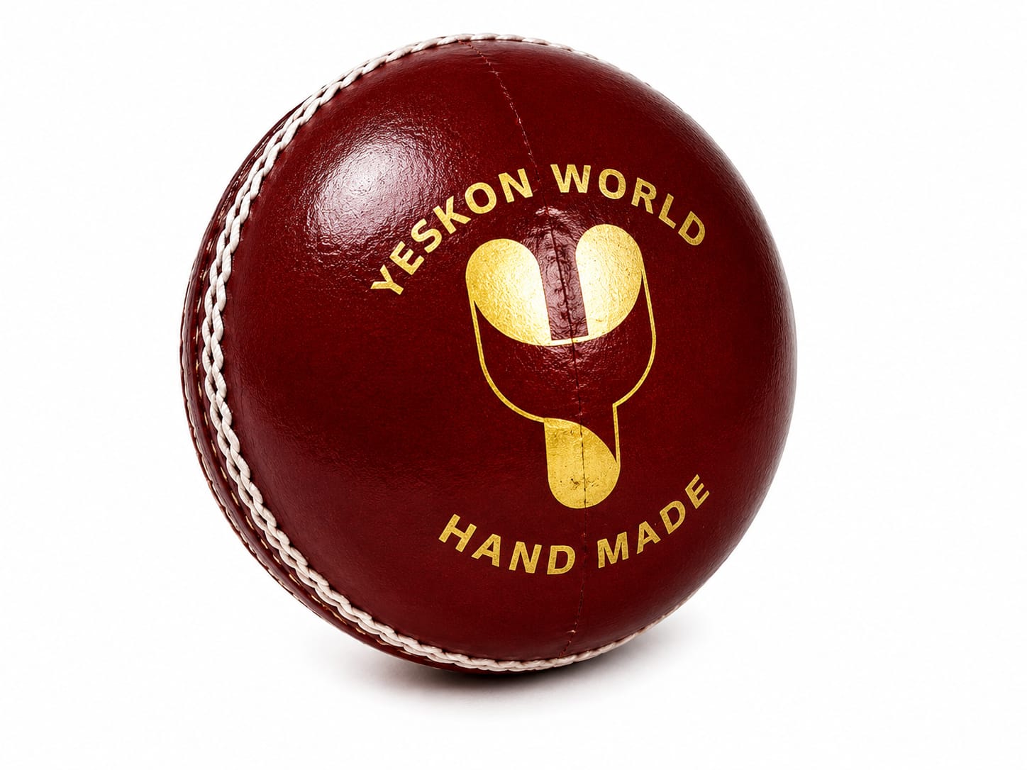 Red Cricket Ball (Power) - YesKon World Cricket Leather Ball (Standard, Pack of 1, Red)