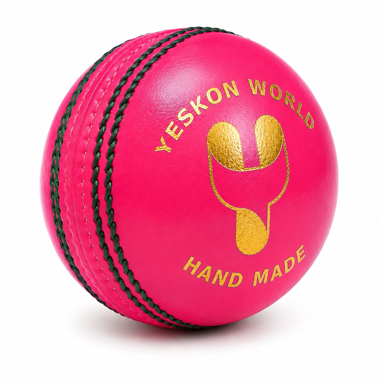 Pink Cricket Ball (Champ) - YesKon World Cricket Leather Ball (Standard, Pack of 1, Pink)