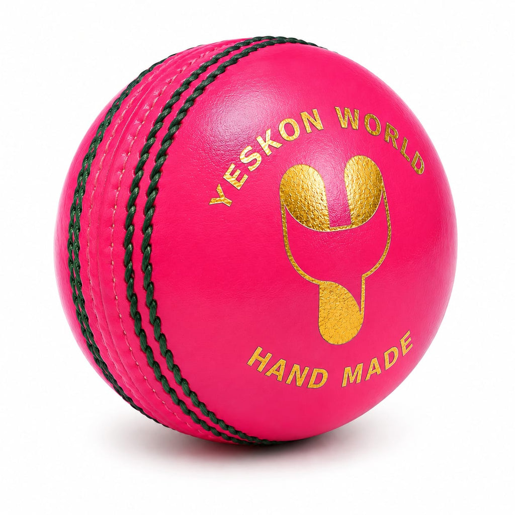 Pink Cricket Ball (Pace) - YesKon World Cricket Leather Ball (Standard, Pack of 1, Pink)