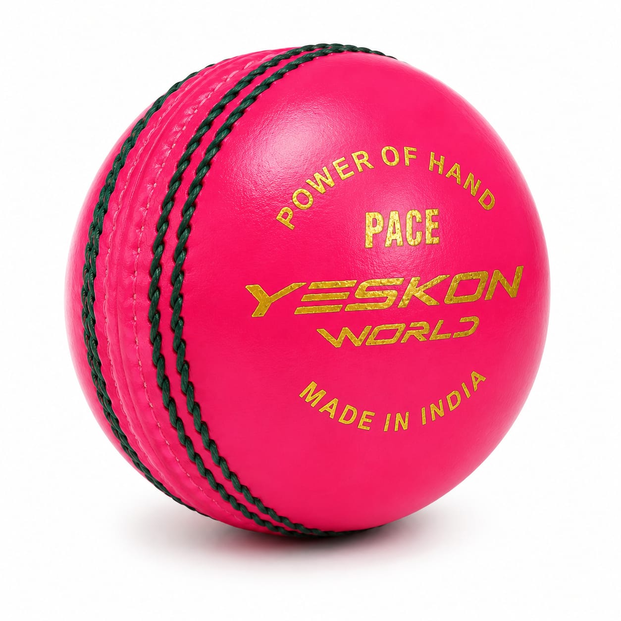 Pink Cricket Ball (Pace) - YesKon World Cricket Leather Ball (Standard, Pack of 1, Pink)