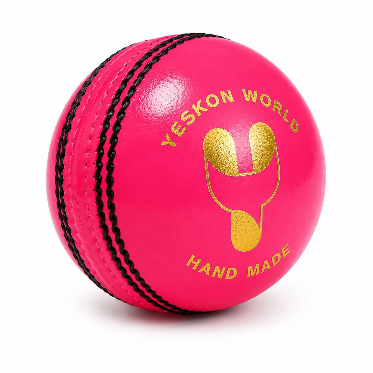 Pink Cricket Ball (Power) - YesKon World Cricket Leather Ball (Standard, Pack of 1, Pink)