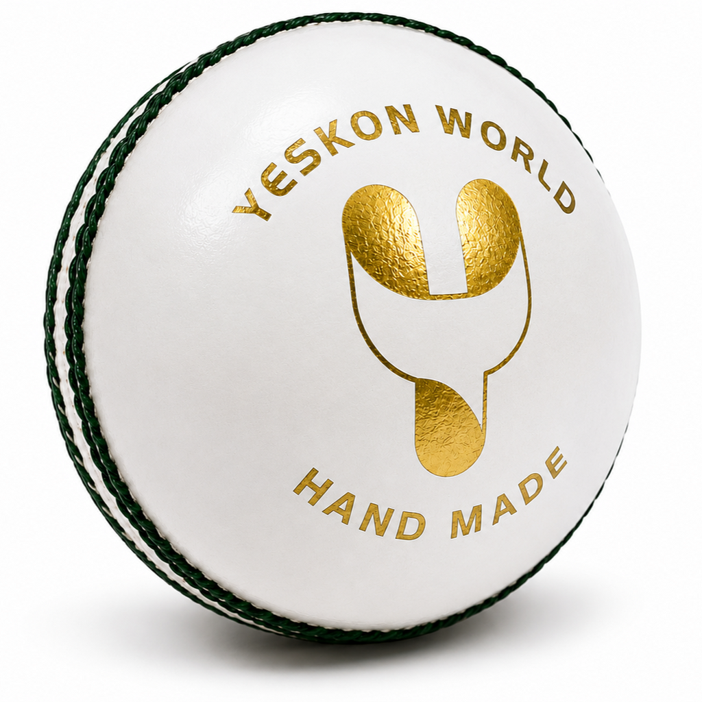 White Cricket Ball (Power) - YesKon World Cricket Leather Ball (Standard, Pack of 1, White)