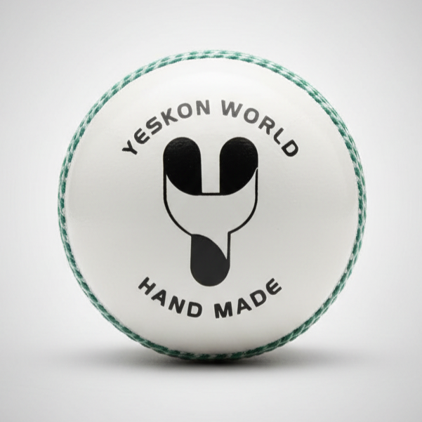 White Cricket Ball (Power) - YesKon World Cricket Leather Ball (Standard, Pack of 1, White)